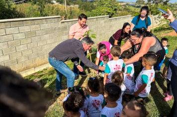 Foto - Plantio de IPÊs na EMEI “Professora Denise Ap. Puttinati Casari”