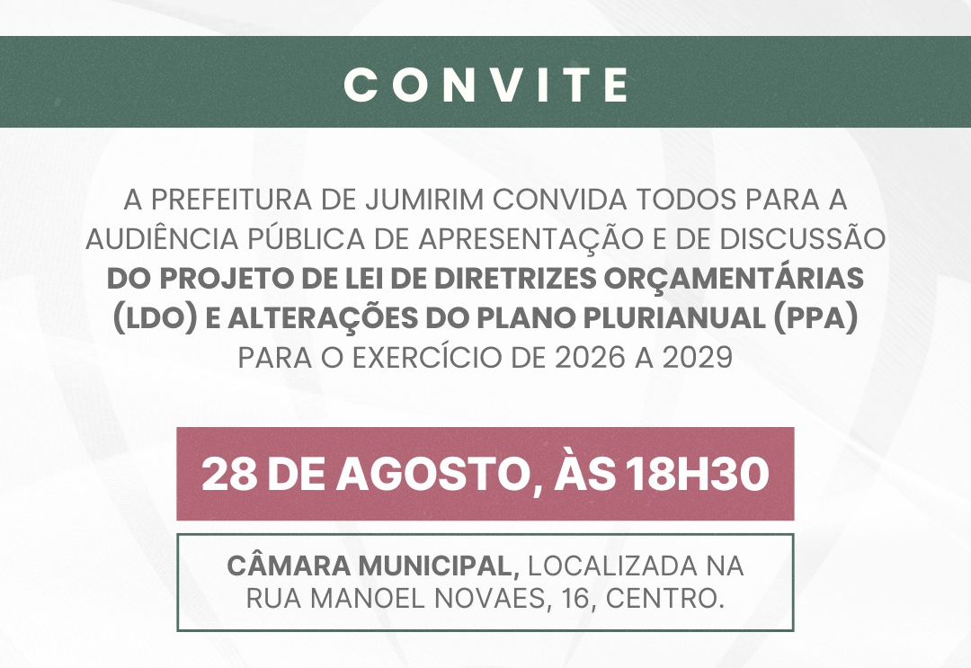 Audiência Pública - LDO e PPA - 2026 a 2029