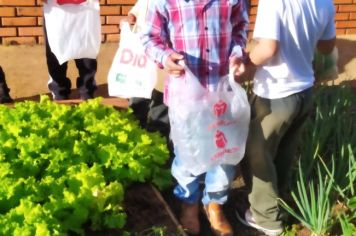 Foto - ALUNOS DA ESCOLA MUNICIPAL DE EDUCAÇÃO BÁSICA “GOVERNADOR MARIO COVAS” REALIZAM A PRIMEIRA COLHEITA NA HORTA ESCOLAR