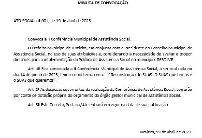 CONVOCAÇÃO